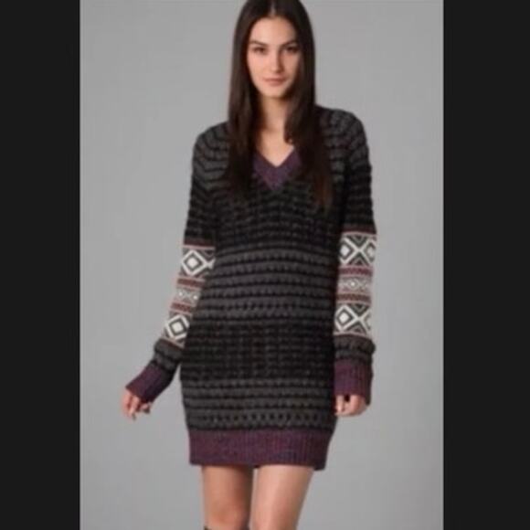 rag & bone Dresses & Skirts - Rag & Bone Wool Alpaca Blend Sweater Dress XS Fair Isle Knit Long Sleeve
